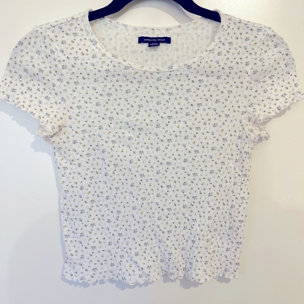 Ruffle edge baby doll t shirt